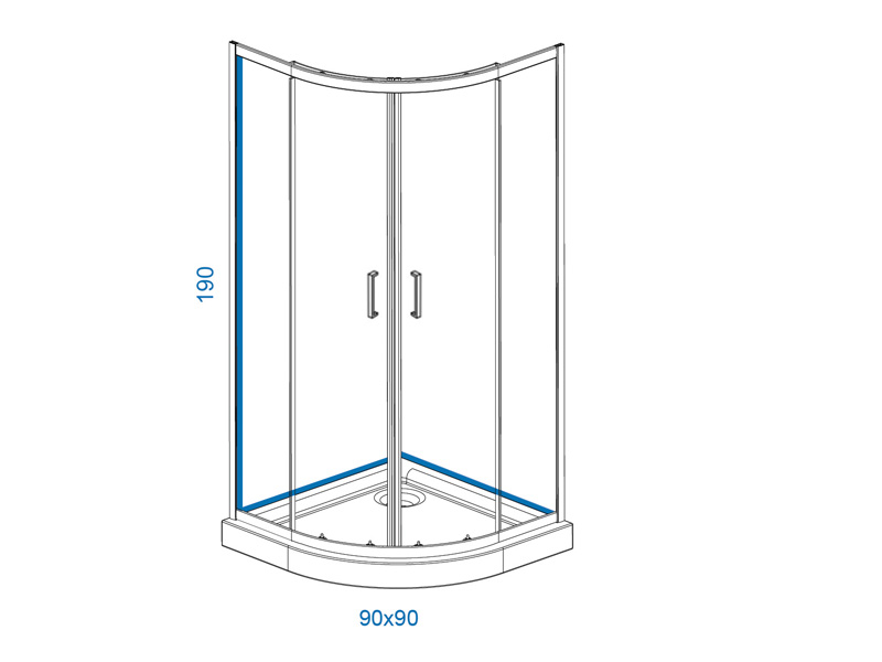 TUS KABINA TRANSPARENT GREY R90 - Slika 2